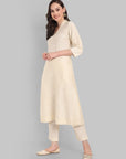 Suhana Ivory V-neck Kurta & Pant Set