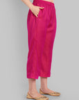 Hot pink shirt style collar kurta pant set