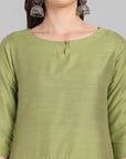 Boat Neck Light Green Kurta & Pant - Set of 2