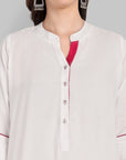 Samiya Pathani style White kurta with harem pant