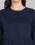 Navy blue Peplum pleated top