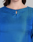 Radiant Blue Kurta with Farshi Salwar and Dupatta Set