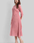 Pink Mul Cotton Haseena Dress - Mera Rang