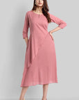 Pink Mul Cotton Haseena Dress - Mera Rang
