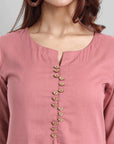 Pink Mul Cotton Hunter Dress - Mera Rang
