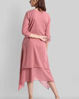 Pink Mul Cotton Hunter Dress - Mera Rang