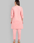 Kaira Peach Soft Lines Pintuck Set