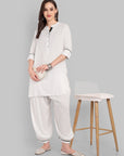 Samiya White kurta with harem pant Set of 2