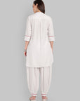 Samiya Pathani style White kurta with harem pant