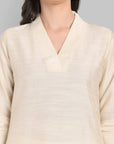 Suhana Ivory V-neck Kurta & Pant Set