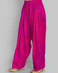Hot Pink Kurta with Farshi Salwar and Dupatta - Set of 3