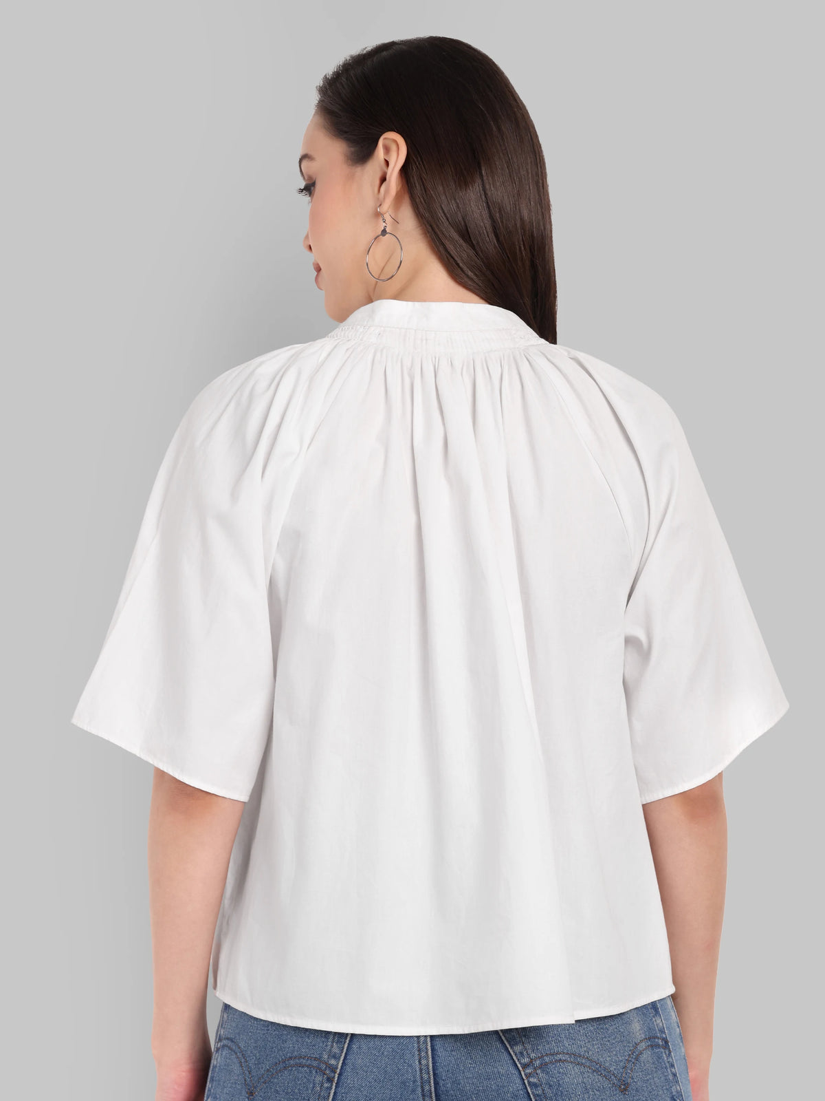 Nida smocking white Relaxed Fit Top