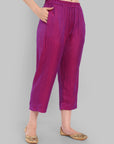Purple Shirt style collar kurta pant set