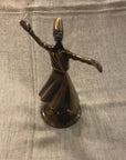 twirling sufi dancing dervish brass statue