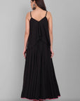 Buy Black Crop Top And Skirt Set