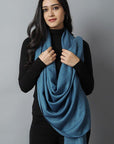 Pure Blue Pashmina Scarf