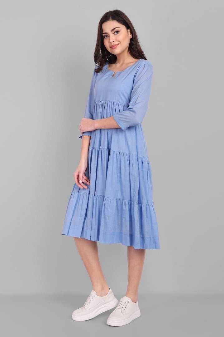 mul cotton dresses for women Mul cotton(Mustard)