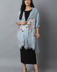 Baby Blue Bird Pashmina Cashmere Stole