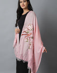 Pink Bird Pashmina Cashmere Stole