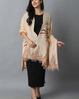 Beige Bird Pashmina-Cashmere Stole