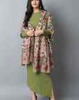 Beige Kalamkari Pashmina-Cashmere Stole