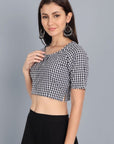 Black Gingham Blouse Online