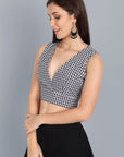 Women's Black and White Gingham Blouse