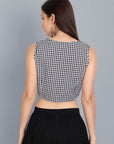 Black and white V Neck Blouse