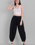 Women Black Cotton Harem Pants
