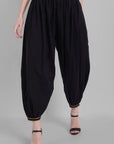 Black Cotton Harem Pants