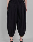 Black Organic Cotton Harem Pants
