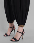 Black cotton harem pants women