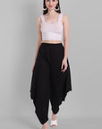 Black Cotton Triangle Dhoti Pants