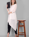 Women Black Cotton Tulip Pants