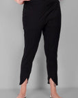 Black Cotton Tulip Pant