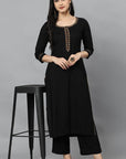 Women Black Kurta Pant Set