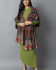 Black Kalamkari Pashmina-Cashmere Stole