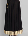 Ethnic Black Kalidar Golden Border Skirt