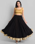 Black Kalidar Golden Border Skirt