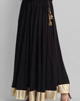 Girls Black Kalidar Golden Border Skirt