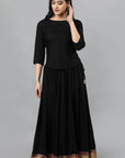 Black Rayon Crop-top