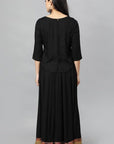Women Black Rayon Skirt