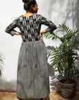 White And Black Striped Maxi Dress