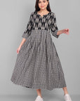 Women Black & White Maxi Dress