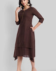 Brown Mul Cotton Hunter Dress