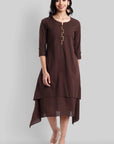 Brown Mul Cotton Hunter Dress