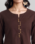 Brown Mul Cotton Hunter Dress