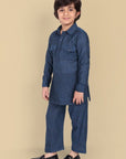 Cotton Linen Pathani Style Blue