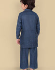 Cotton Linen Pathani Style Blue