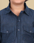 Cotton Linen Pathani Style Blue